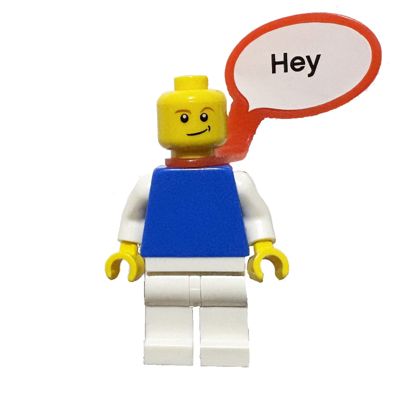 fig-016173 – Blue Torso, White Torso, Red Speech Bubble