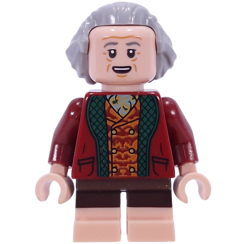 fig-016215 – Bilbo Baggins, Light Bluish Grey Hair, Dark Red Vest