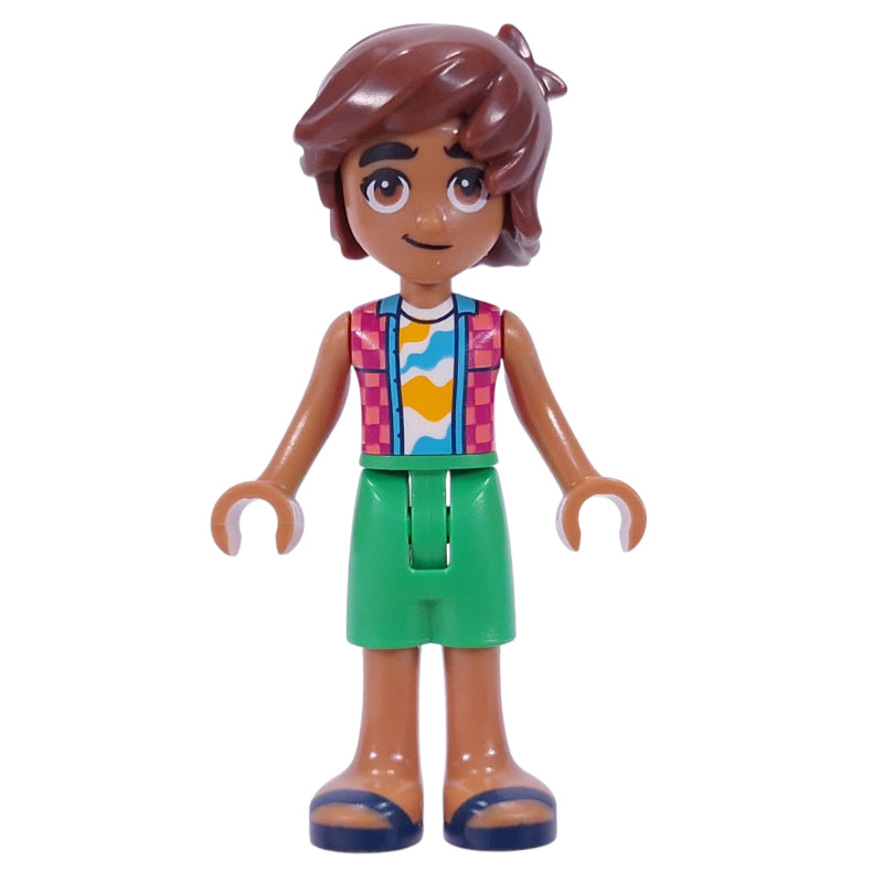 fig-016287 – Leo - Coral Shirt, Bright Green Shorts