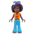 fig-016289 – Aliya - White Shirt, Medium Azure Pants, Sunglasses, Lifevest