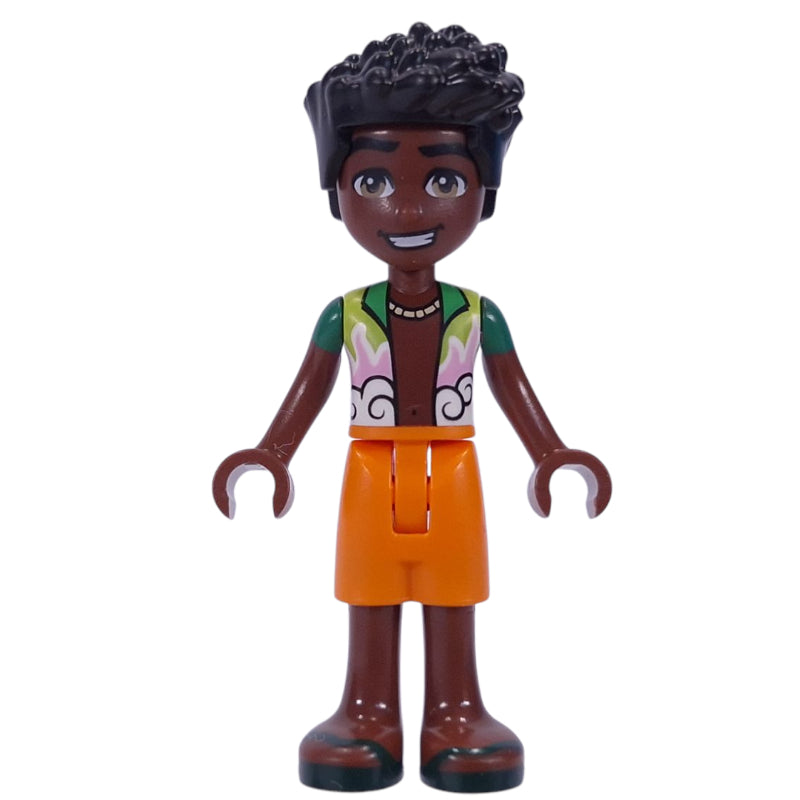 fig-016299 – Zac - White/Green Shirt, Orange Shorts