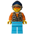 fig-016338 – Train Driver, Dark Tan Vest, Medium Azure Legs, Dark Blue Hat
