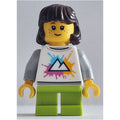 fig-016386 – Girl, White Torso, Short Lime Legs, Dark Brown Hair