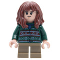 fig-016473 – Hermione Granger, Dark Green Sweater, Short Dark Tan Legs