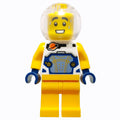 fig-016571 – Astronaut, White Spacesuit, Bright Light Orange Legs, Sphere Helmet