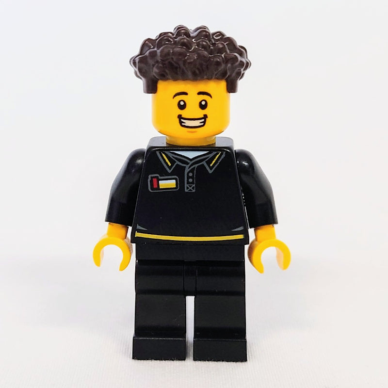 fig-016581 – Store Employee, Black Suit, Dark Brown Hair