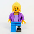 fig-016582 – Medium Lavender Torso, Dark Azure Leg, Prosthetic Leg, Bright Light Yellow Hair