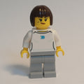 fig-016656 – Race Driver, White Shirt, Light Bluish Gray Legs, Dark Brown Hair