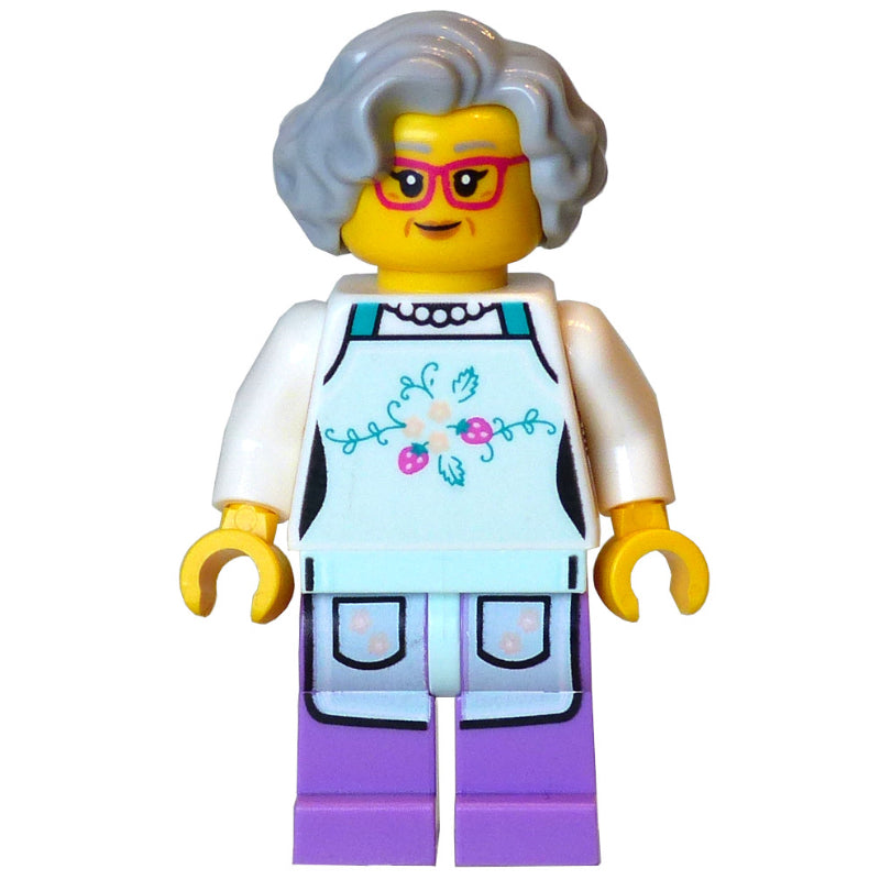 fig-016706 – Cook, Light Aqua Apron, Light Bluish Grey Hair