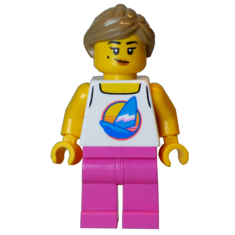 fig-016707 – White Torso, Dark Pink Legs, Dark Tan Hair