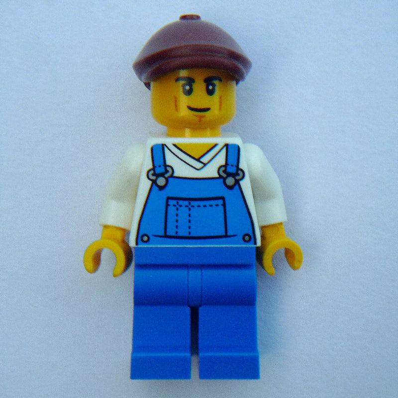 fig-016849 – Farmer, Blue Overall, Reddish Brown Cap