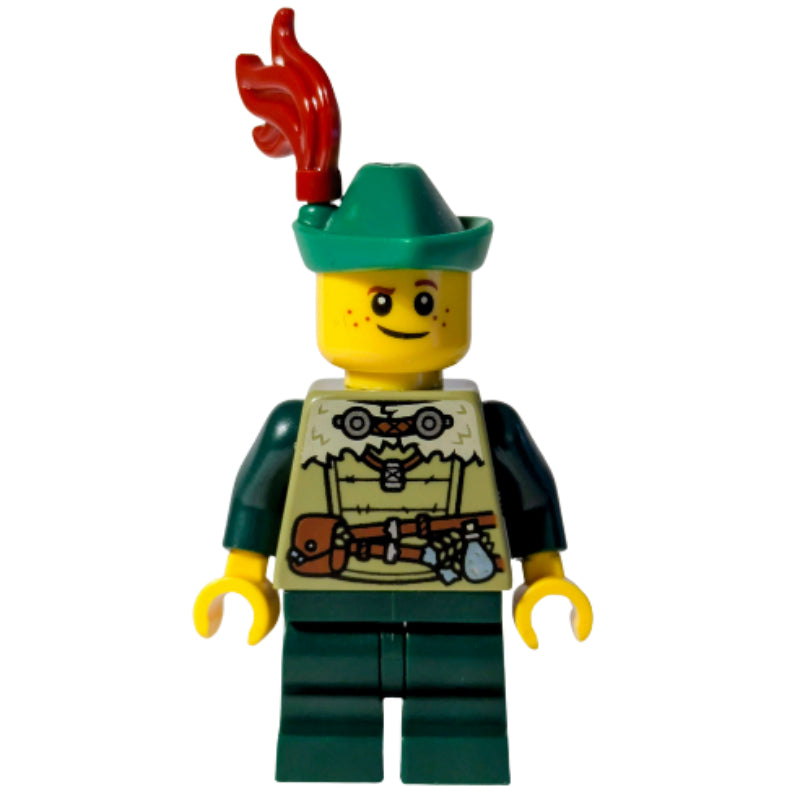 fig-016967 – Elf, Olive Green Torso, Dark Green Medium Legs, Green Hat