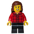 fig-016977 – Girl, Red Torso, Black Medium Legs, Reddish Brown Hair