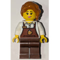 fig-017010 – Barista, Reddish Brown Apron, Dark Orange Hair