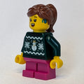 fig-017031 – Kid, Dark Green Torso, Dark Pink Legs, Reddish Brown Hair