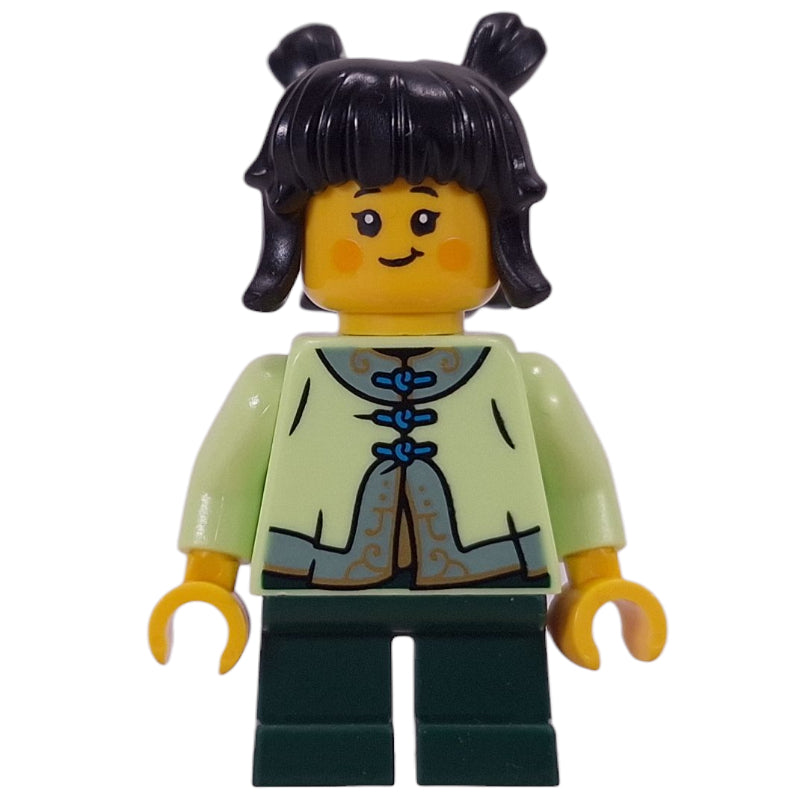 fig-017042 – Kid, Yellowish Green Torso, Dark Green Legs, Black Hair