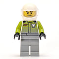 fig-017091 – Race Driver, Lime Jacket, Light Bluish Gray Legs, White Helmet
